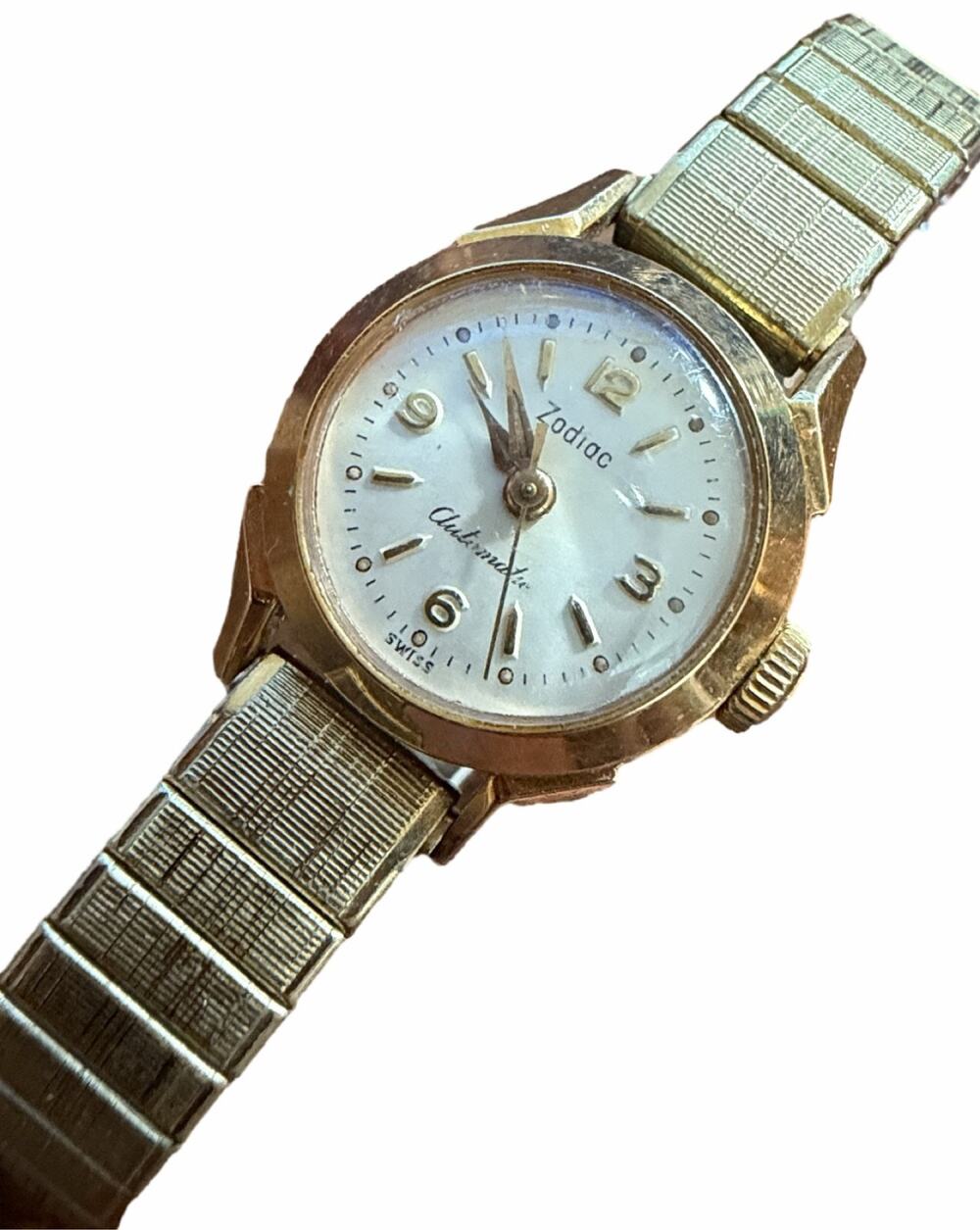 Zodiac Automatic Women's Wristwatch Gold Tone Swiss Made